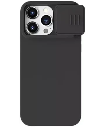 Nillkin Siliconen iPhone 15 Pro Hoesje MagSafe Camera Slider Zwart Hoesjes