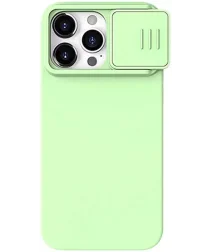 Nillkin Siliconen iPhone 15 Pro Hoesje MagSafe Camera Slider Mint