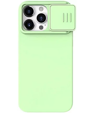 Nillkin Siliconen iPhone 15 Pro Hoesje MagSafe Camera Slider Mint Hoesjes