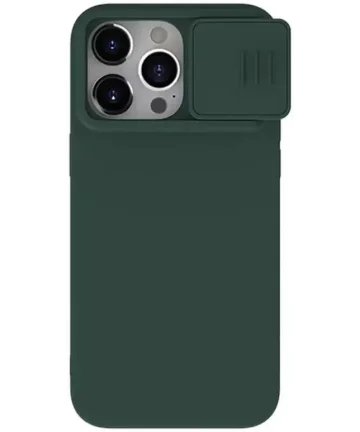 Nillkin Siliconen iPhone 15 Pro Hoesje MagSafe Camera Slider Groen Hoesjes