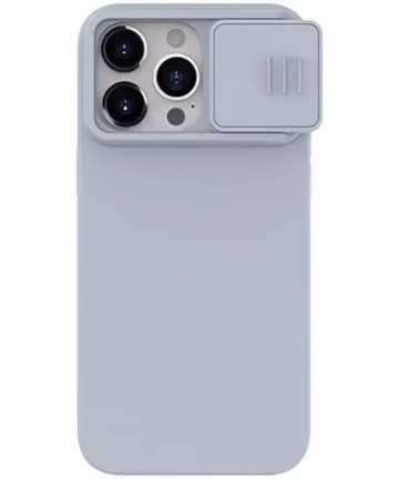 Nillkin Siliconen iPhone 15 Pro Hoesje MagSafe Camera Slider Grijs Hoesjes