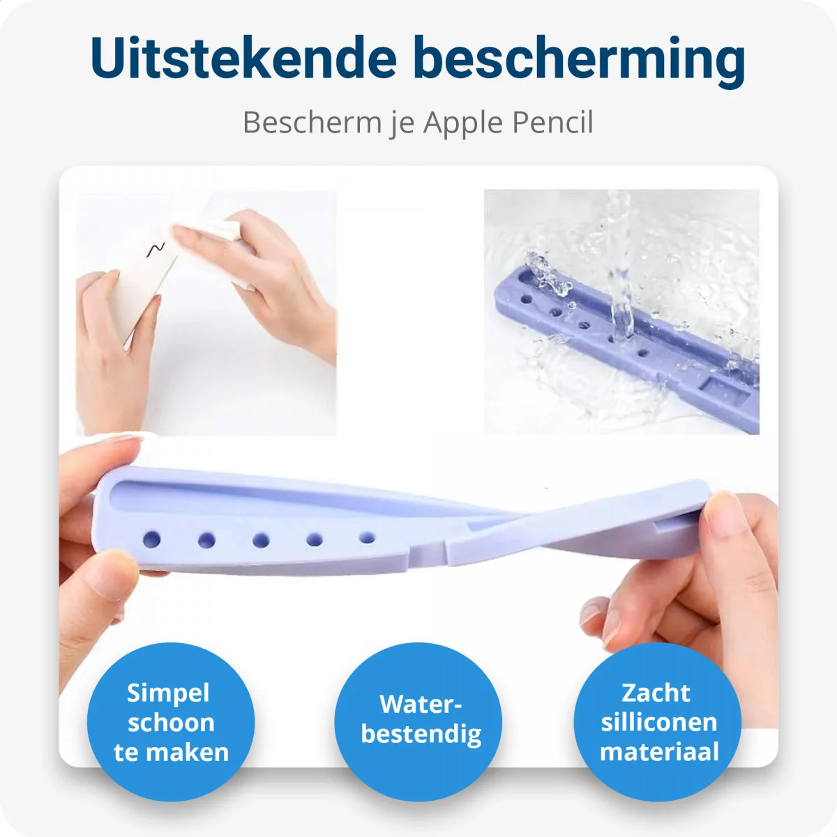 Apple Pencil (1 & 2 Generatie) Houder Hoesje Blauw afbeelding 5