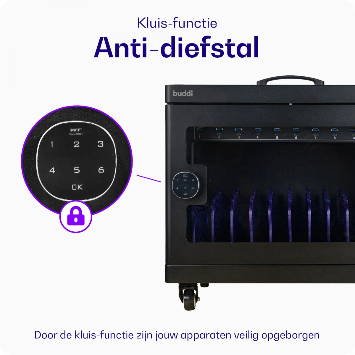 Buddi Collect Oplaadstation Kast voor 10 Tablets / Smartphones / Laptops afbeelding 3