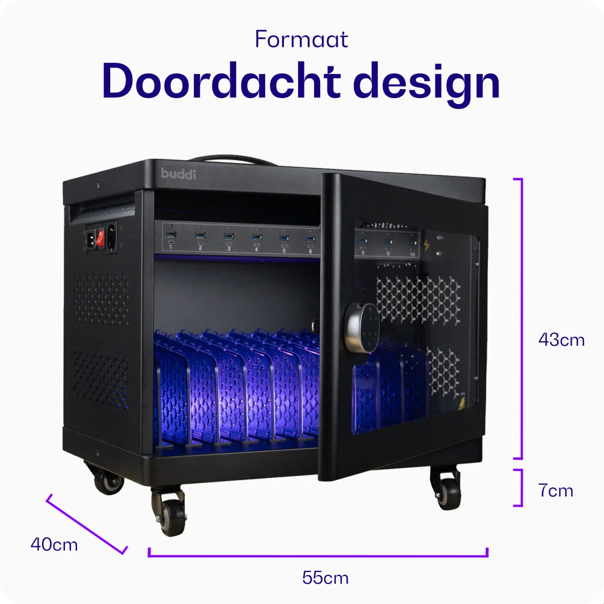 Buddi Collect Oplaadstation Kast voor 10 Tablets / Smartphones / Laptops afbeelding 5