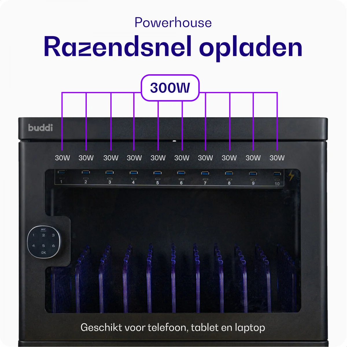 Buddi Collect Oplaadstation Kast voor 10 Tablets / Smartphones / Laptops afbeelding 6