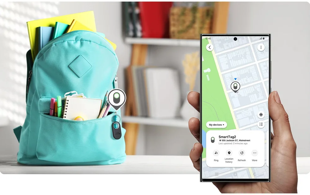 Origineel Samsung Galaxy SmartTag 2 Bluetooth Tracker 1-Pack Zwart afbeelding 3