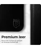 Rosso Elite iPhone 15 Hoesje MagSafe Book Case Echt Leer Zwart