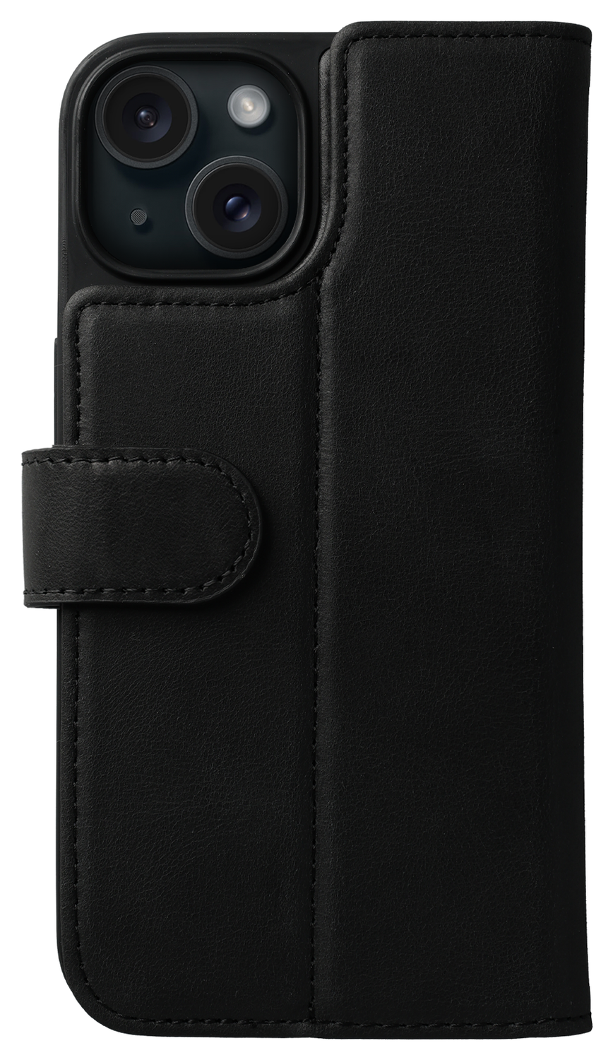 Rosso Elite iPhone 15 Hoesje MagSafe Book Case Echt Leer Zwart afbeelding 9