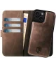Rosso Elite iPhone 15 Hoesje MagSafe Book Case Echt Leer Bruin
