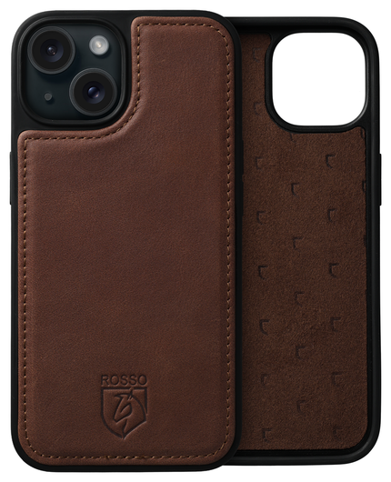 Rosso Elite iPhone 15 Hoesje MagSafe Book Case Echt Leer Bruin afbeelding 8