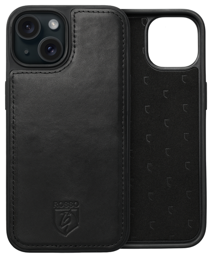 Rosso Elite iPhone 15 Plus Hoesje MagSafe Book Case Leer Zwart afbeelding 8