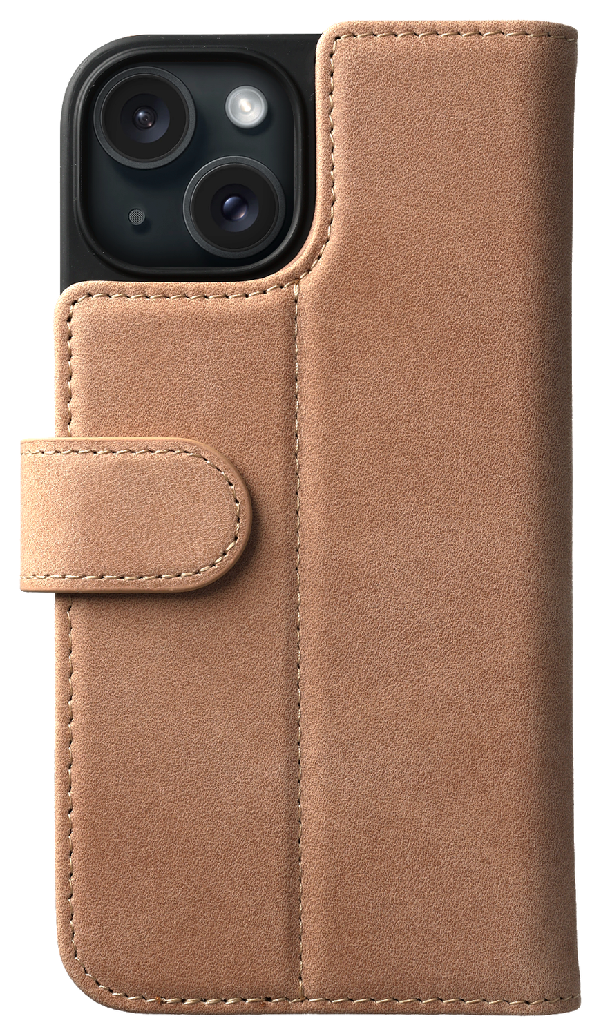 Rosso Elite iPhone 15 Plus Hoesje MagSafe Book Case Leer Lichtbruin afbeelding 9