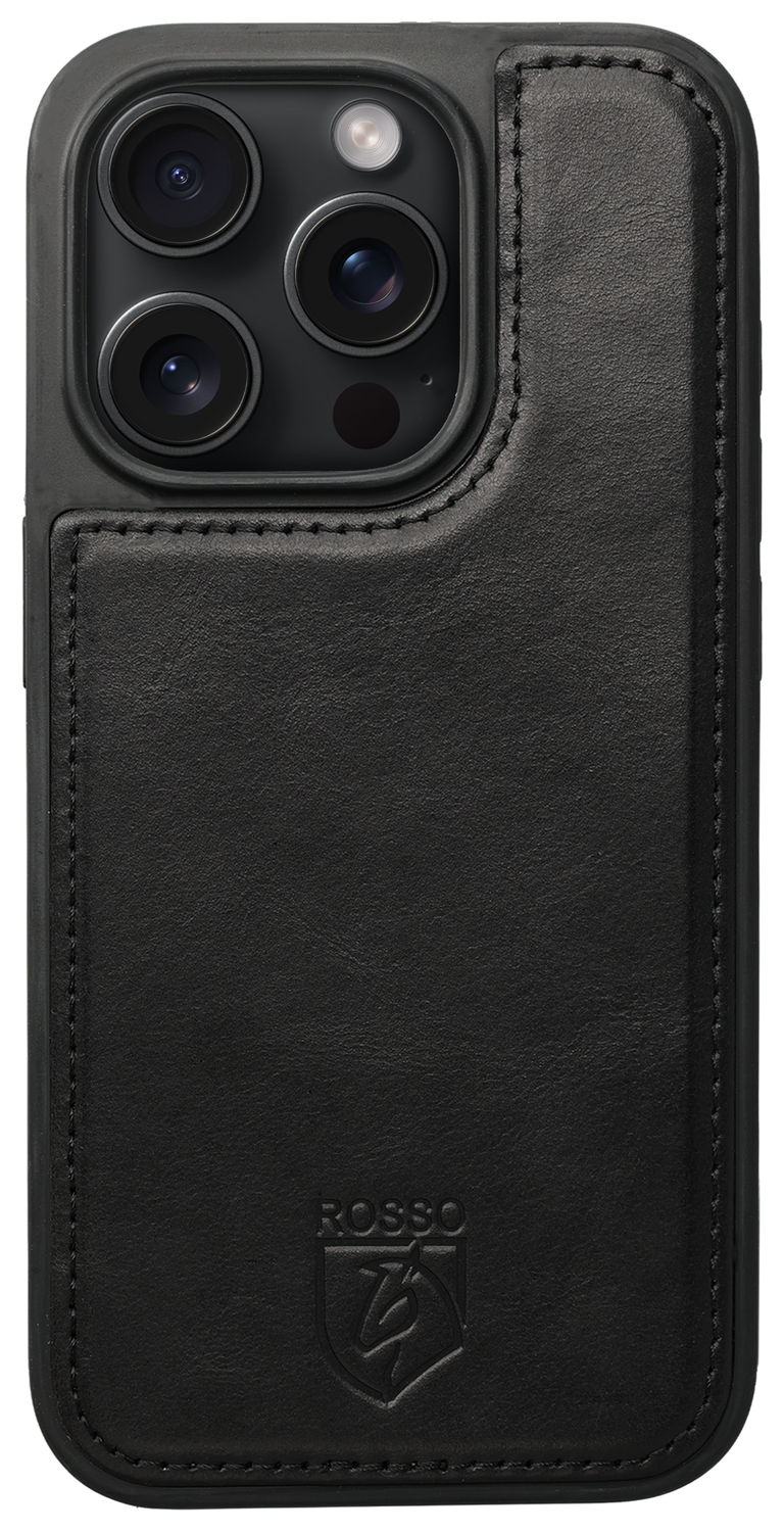 Rosso Elite iPhone 15 Pro Hoesje MagSafe Book Case Leer Zwart afbeelding 8