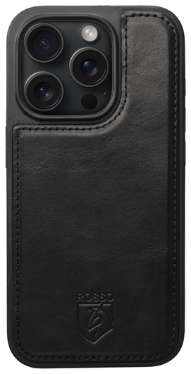 Rosso Elite iPhone 15 Pro Hoesje MagSafe Book Case Leer Zwart afbeelding 8