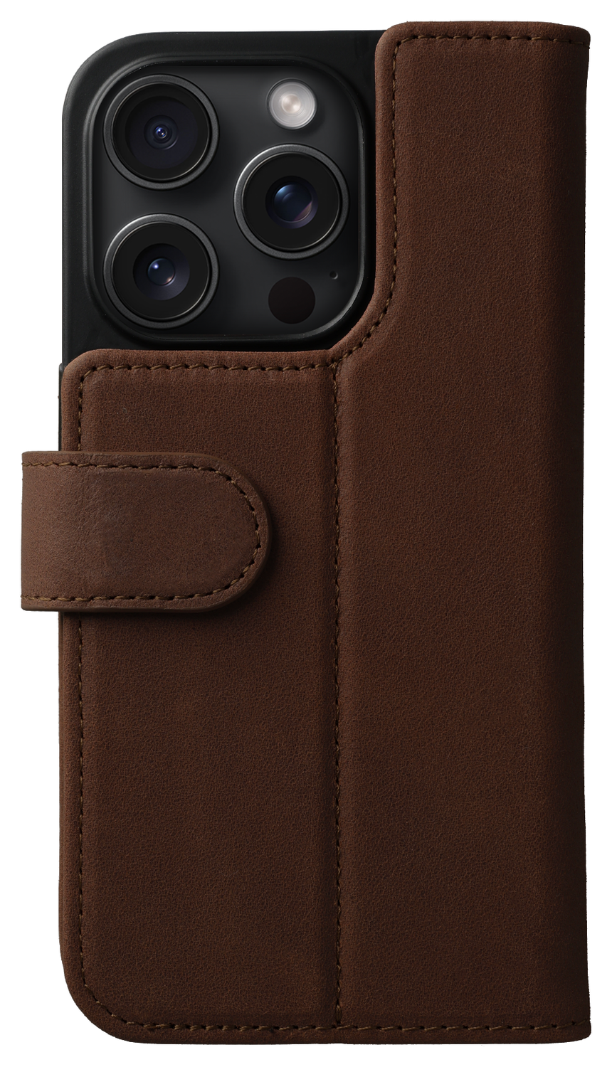 Rosso Elite iPhone 15 Pro Hoesje MagSafe Book Case Leer Bruin afbeelding 11