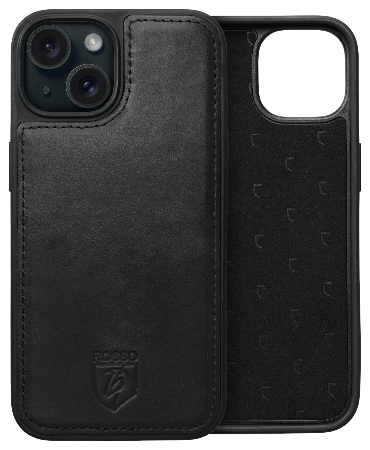 Rosso Elite iPhone 14 Hoesje MagSafe Book Case Echt Leer Zwart afbeelding 8