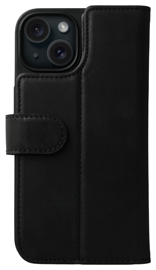 Rosso Elite iPhone 14 Hoesje MagSafe Book Case Echt Leer Zwart afbeelding 9