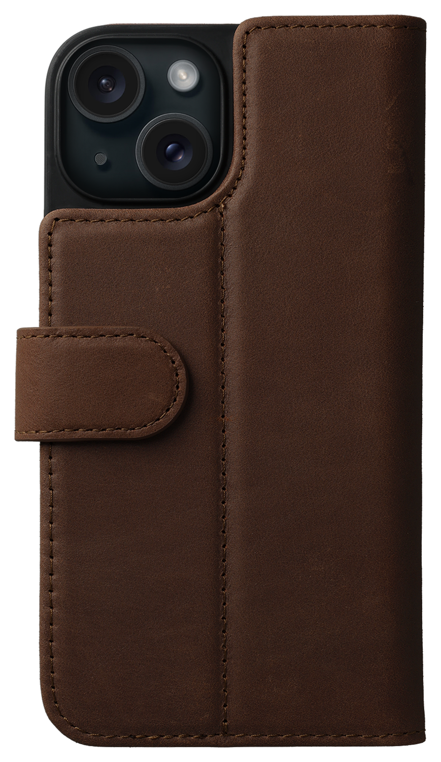 Rosso Elite iPhone 14 Hoesje MagSafe Book Case Echt Leer Bruin afbeelding 9