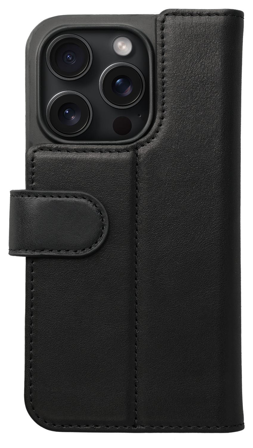 Rosso Elite iPhone 14 Pro Hoesje MagSafe Book Case Leer Zwart afbeelding 9