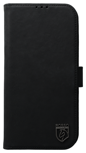 Rosso Elite iPhone 14 Pro Hoesje MagSafe Book Case Leer Zwart afbeelding 11