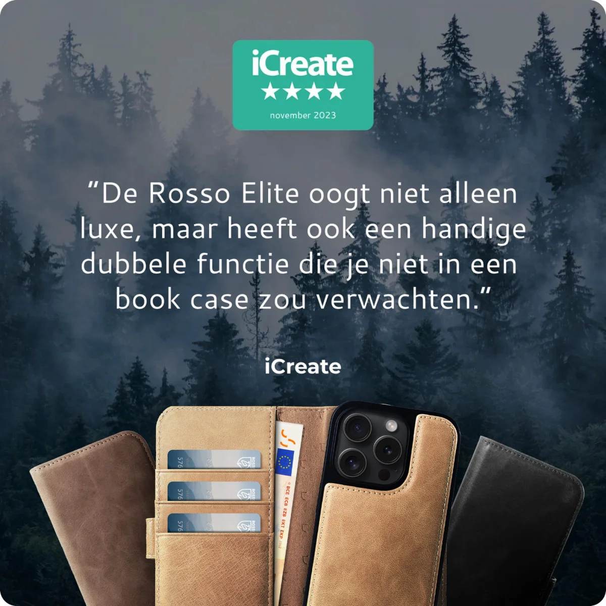 Rosso Elite Samsung Galaxy S23 Hoesje MagSafe Book Case Lichtbruin afbeelding 10