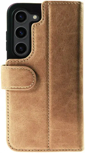 Rosso Elite Samsung Galaxy S23 Hoesje MagSafe Book Case Lichtbruin afbeelding 2