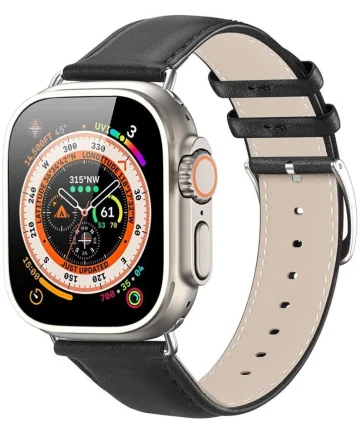Dux Ducis - YS Leren Apple Watch Bandje - 38MM/40MM/41MM - Zwart Bandjes