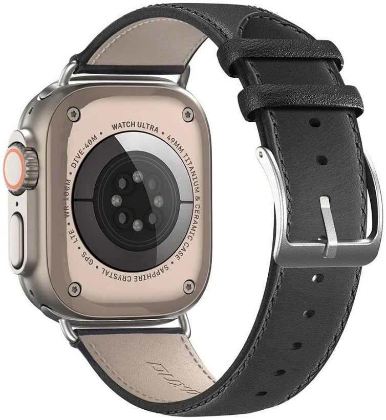 Dux Ducis - YS Leren Apple Watch Bandje - 38MM/40MM/41MM/42MM - Zwart afbeelding 2