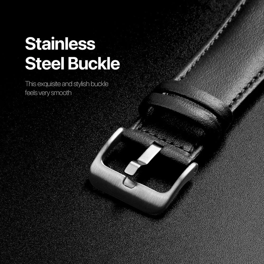 Dux Ducis - YS Leren Apple Watch Bandje - 38MM/40MM/41MM/42MM - Zwart afbeelding 5