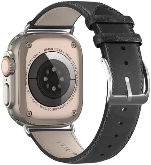 Dux Ducis - YS Leren Apple Watch Bandje - 38MM/40MM/41MM/42MM - Zwart afbeelding 2