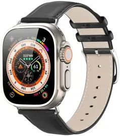 Dux Ducis - YS Leren Apple Watch Bandje - 38MM/40MM/41MM/42MM - Zwart