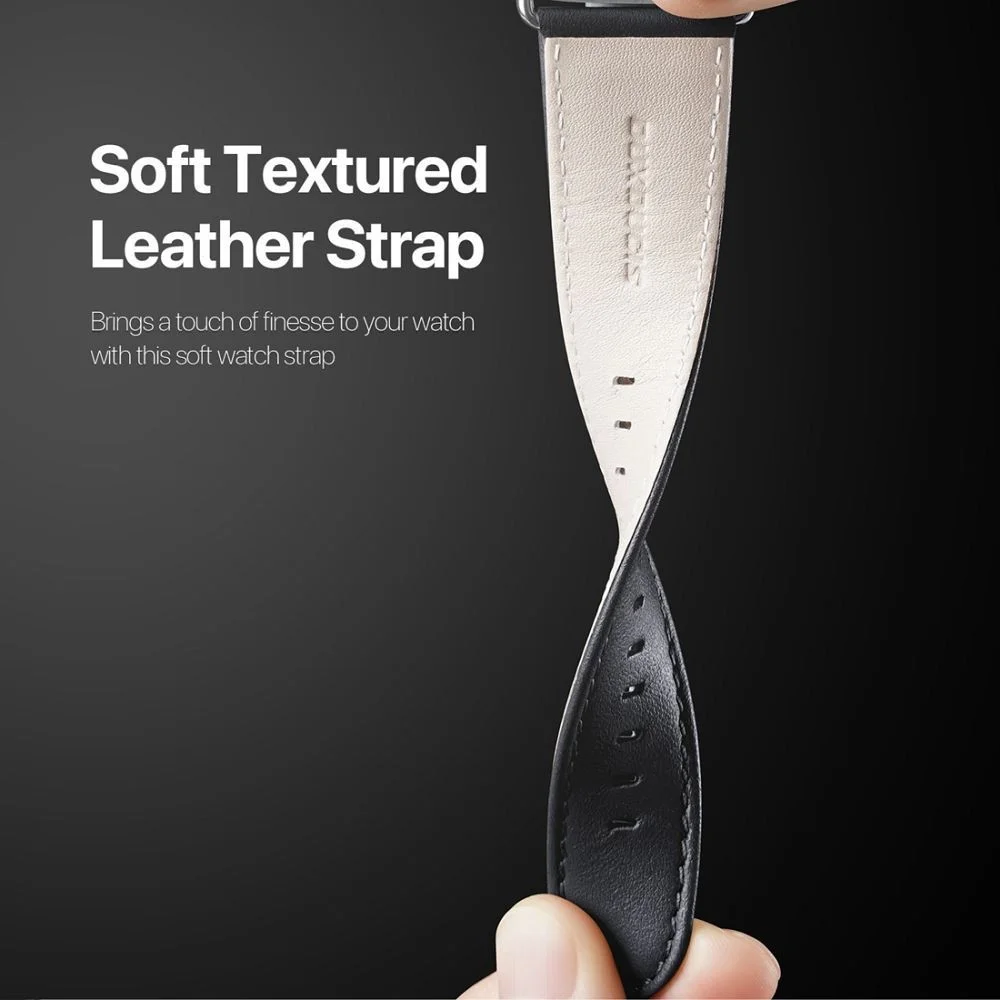 Dux Ducis - YS Leren Apple Watch Bandje - 38MM/40MM/41MM/42MM - Blauw afbeelding 4