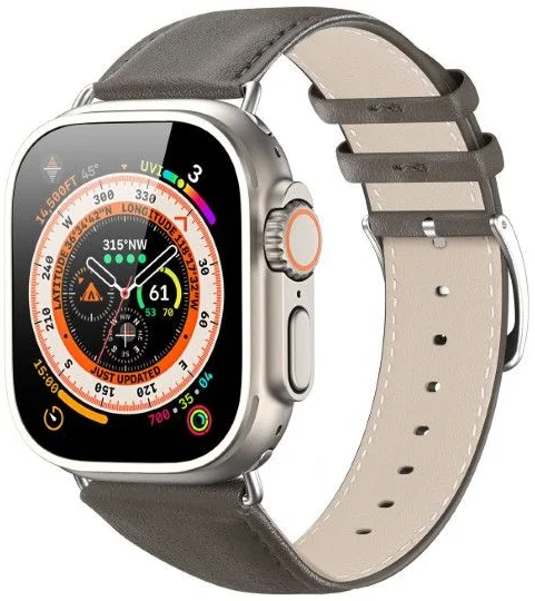 Dux Ducis - YS Leren Apple Watch Bandje - 38MM/40MM/41MM/42MM - Grijs afbeelding 1