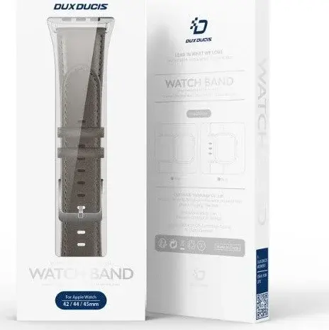 Dux Ducis - YS Leren Apple Watch Bandje - 38MM/40MM/41MM/42MM - Grijs afbeelding 10