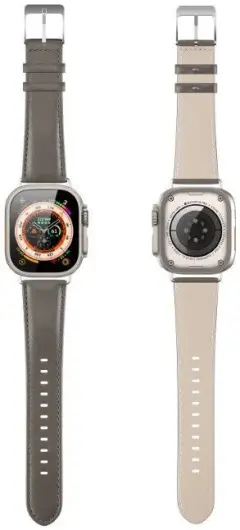 Dux Ducis - YS Leren Apple Watch Bandje - 38MM/40MM/41MM/42MM - Grijs afbeelding 3