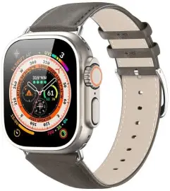Dux Ducis - YS Leren Apple Watch Bandje - 38MM/40MM/41MM/42MM - Grijs