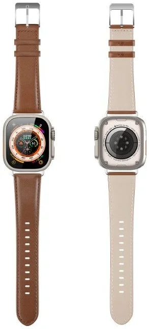 Dux Ducis - YS Leren Apple Watch Bandje - 38MM/40MM/41MM/42MM - Bruin afbeelding 3