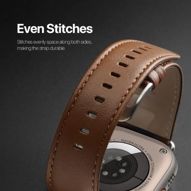 Dux Ducis - YS Leren Apple Watch Bandje - 38MM/40MM/41MM/42MM - Bruin afbeelding 6