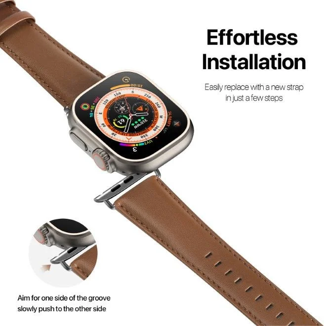 Dux Ducis - YS Leren Apple Watch Bandje - 38MM/40MM/41MM/42MM - Bruin afbeelding 9