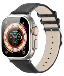 Dux Ducis YS Leren Apple Watch 42MM/44MM/45MM Bandje Zwart