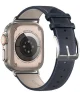 Dux Ducis YS - Leren Apple Watch Bandje - 42MM/44MM/45MM/49MM - Blauw