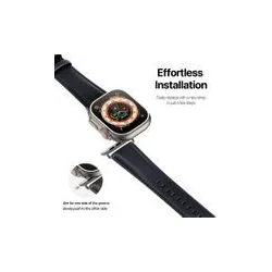 Dux Ducis YS - Leren Apple Watch Bandje - 42MM/44MM/45MM/46MM/49MM - Blauw afbeelding 9
