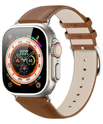 Dux Ducis YS - Leren Apple Watch Bandje - 42MM/44MM/45MM/49MM - Bruin Bandjes