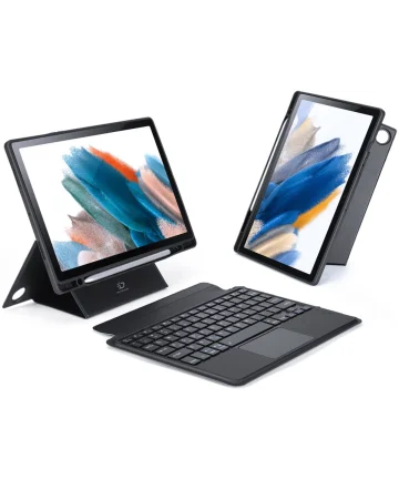 Dux Ducis Samsung Galaxy Tab A8 Hoes Bluetooth Toetsenbord Zwart Hoesjes