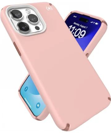Speck Presidio2 Pro iPhone 15 Pro Max Hoesje MagSafe Back Cover Roze Hoesjes