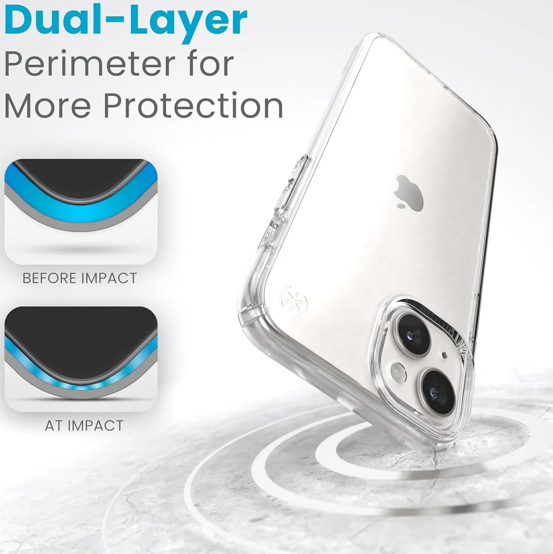 Speck Presidio Perfect Clear iPhone 15 Plus Hoesje Transparant afbeelding 4