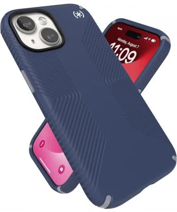 Speck Presidio2 Grip Apple iPhone 15 Hoesje MagSafe Back Cover Blauw Hoesjes