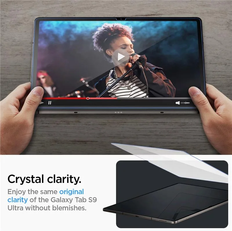Spigen EZ Fit Glas.tR Samsung Galaxy Tab S9 Ultra Screen Protector afbeelding 3