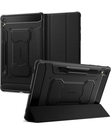 Spigen Rugged Armor Samsung Galaxy Tab S9 Hoes Book Case Zwart Hoesjes