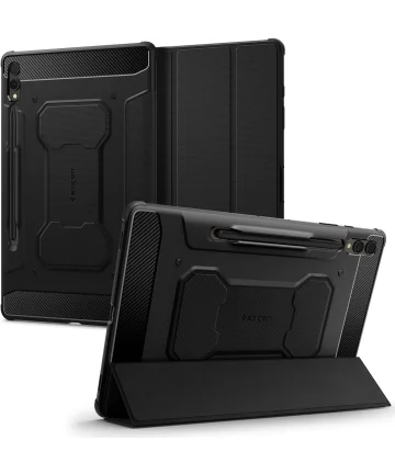 Spigen Rugged Armor Samsung Galaxy Tab S9 Plus Hoes Book Case Zwart Hoesjes